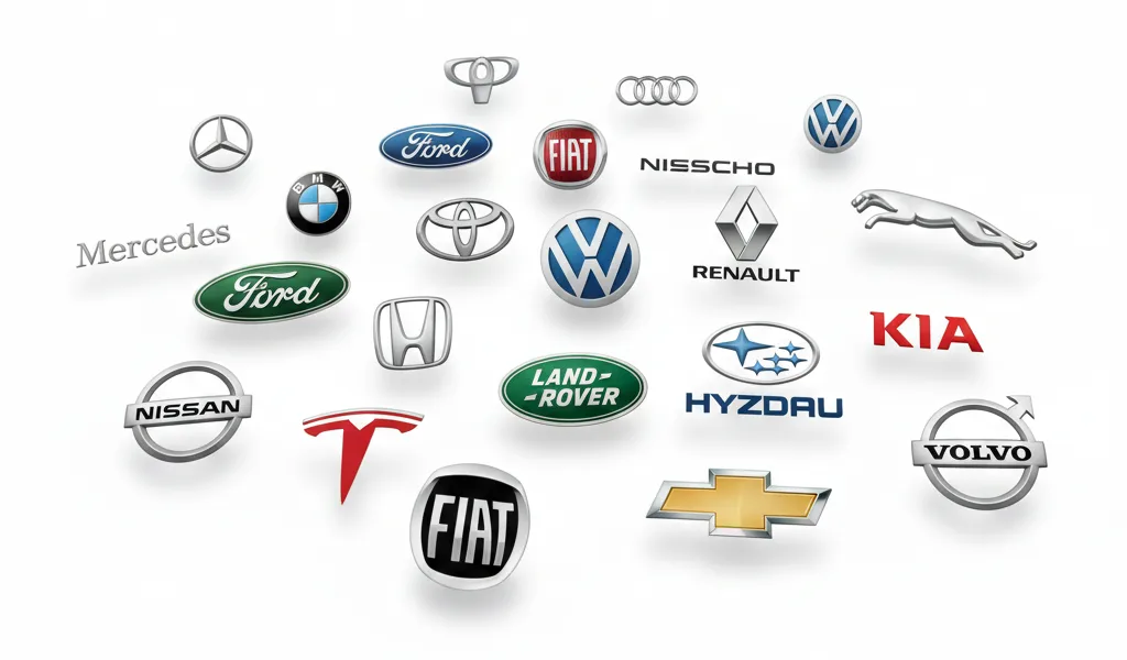 Panoramica dei loghi automobilistici supportati per il servizio di duplicazione chiavi auto e duplicazione chiavi con telecomando per ogni marca.